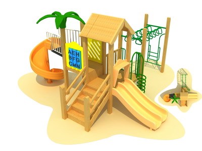 Escuela utilizada niños de madera de alta calidad al aire libre moderno patio TQ-MT521