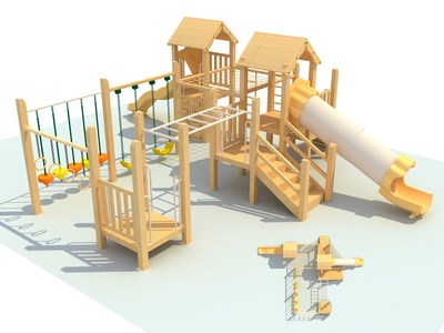 Nuevos mejores niños de madera serie de plástico juegos de patio al aire libre TQ-MT525