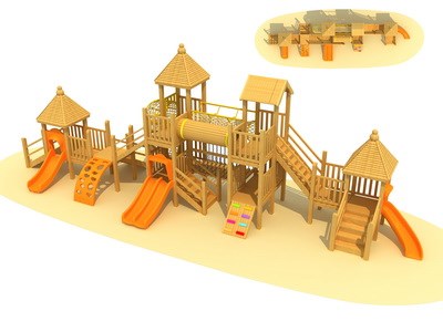 Parque de juegos de papelería al aire libre de alta calidad serie de madera TQ-MT526