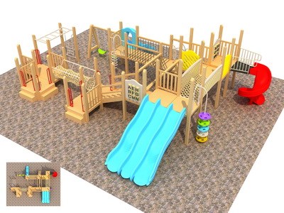 Juegos infantiles de madera serie de diapositivas y escalador TQ-MT532