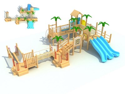 Equipo de actividades al aire libre de madera para niños juegos infantiles al aire libre en venta TQ-MT540