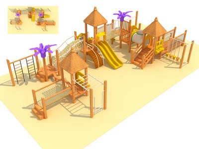 Nuevas subvenciones para parques infantiles, sistemas de juegos / equipos de juegos infantiles de madera en venta TQ-MT542