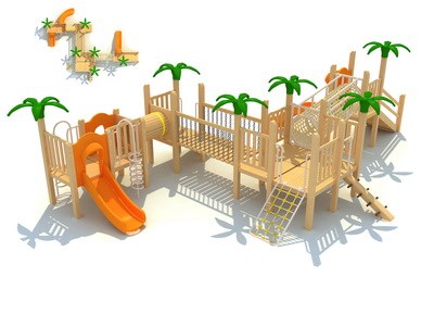 Equipo del patio al aire libre, Parque de atracciones Kidsplayplay Parque infantil, Serie de madera TQ-MT548
