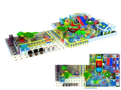 El plan de negocios para niños del plan de negocios colorido para niños en el área de juegos interior con trampolín TQ-TQB180301T10