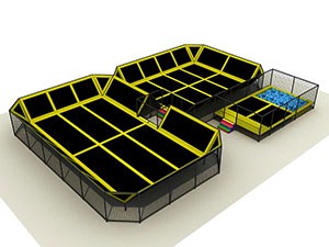 Cama de salto en el interior del parque de camas elásticas para niños y adolescentes KP-141122